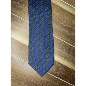 ANTICHE SETERIE Blue Yellow Silk Neck Tie Mens